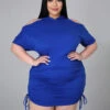 Plus Size Solid Casual Short Sleeve Short Dresses