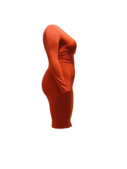 Solid V Neck Fashion Long Sleeve Bodycon Dress 18 Solid V Neck Fashion Long Sleeve Bodycon Dress -Define Your Shop P 20210909141036959 168