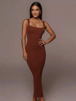 Casual Square Neck Sleeveless Maxi Dress