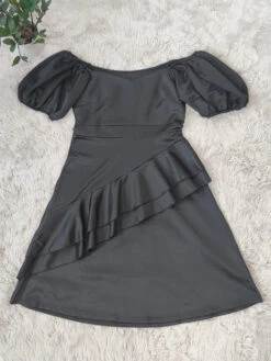 Sexy Black Ruffle Short Sleeve Plus Size Dress 9 Sexy Black Ruffle Short Sleeve Plus Size Dress -Define Your Shop P 20211008115257228 792