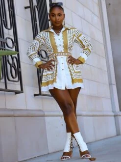 Casual Fashion Print Shirt Dresses For Women -Define Your Shop P 20211202111344445 229