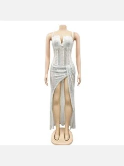 Faux Pearl Sequined Sleeveless Maxi Dress For Party 11 Faux Pearl Sequined Sleeveless Maxi Dress For Party -Define Your Shop P 20220219112610061 355