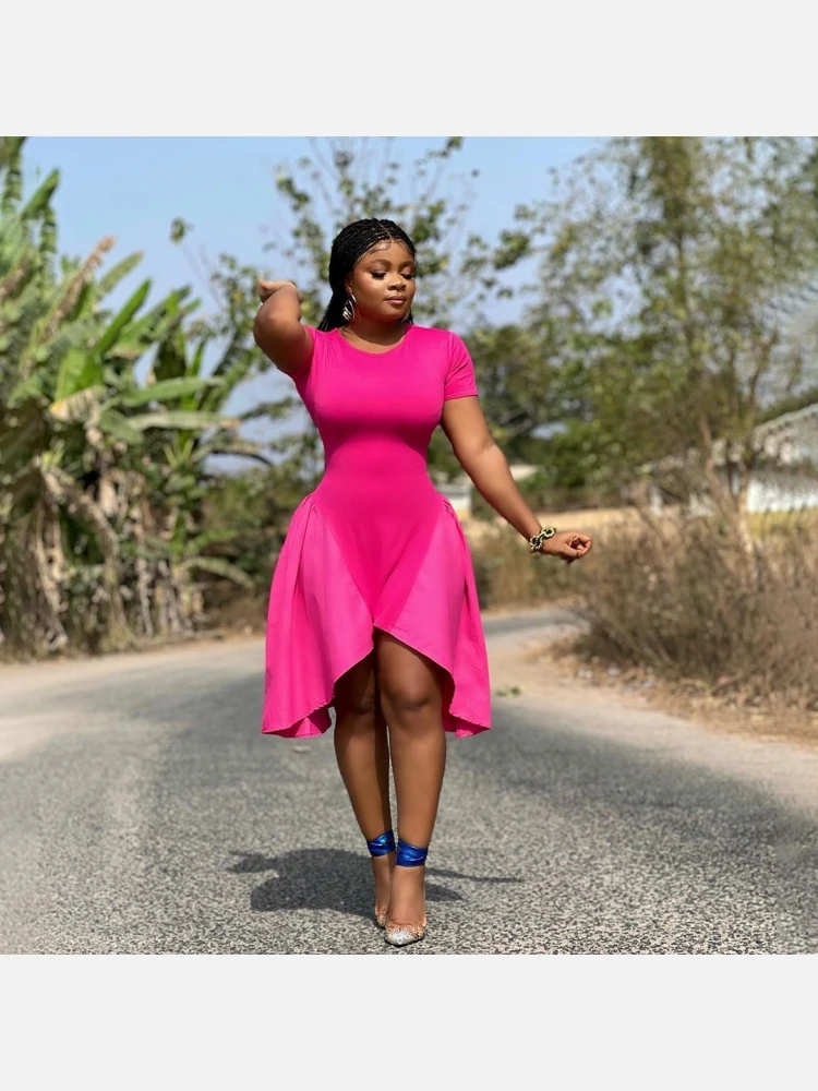 Irregular Hem Pure Color Summer Dresses 3 Irregular Hem Pure Color Summer Dresses