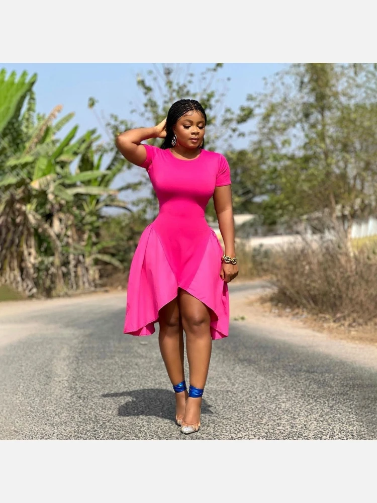 Irregular Hem Pure Color Summer Dresses 4 Irregular Hem Pure Color Summer Dresses - Image 2