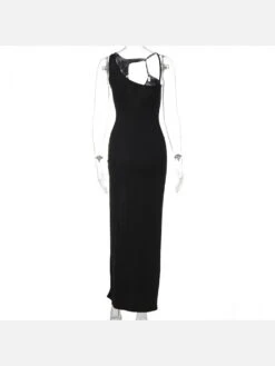 Sexy Split Hem Pure Color Black Maxi Dress 15 Sexy Split Hem Pure Color Black Maxi Dress -Define Your Shop P 20220322111229364 482