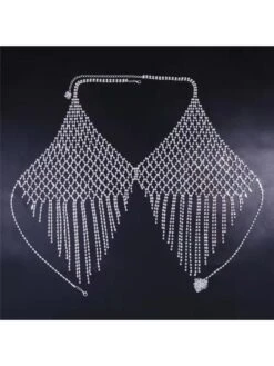 Sexy Full Rhinestone Tassel Body Chain Tops