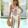 Sexy Crochet Halter Sleeveless Tassel Cover Ups For Ladies -Define Your Shop P 20220409182629709 293