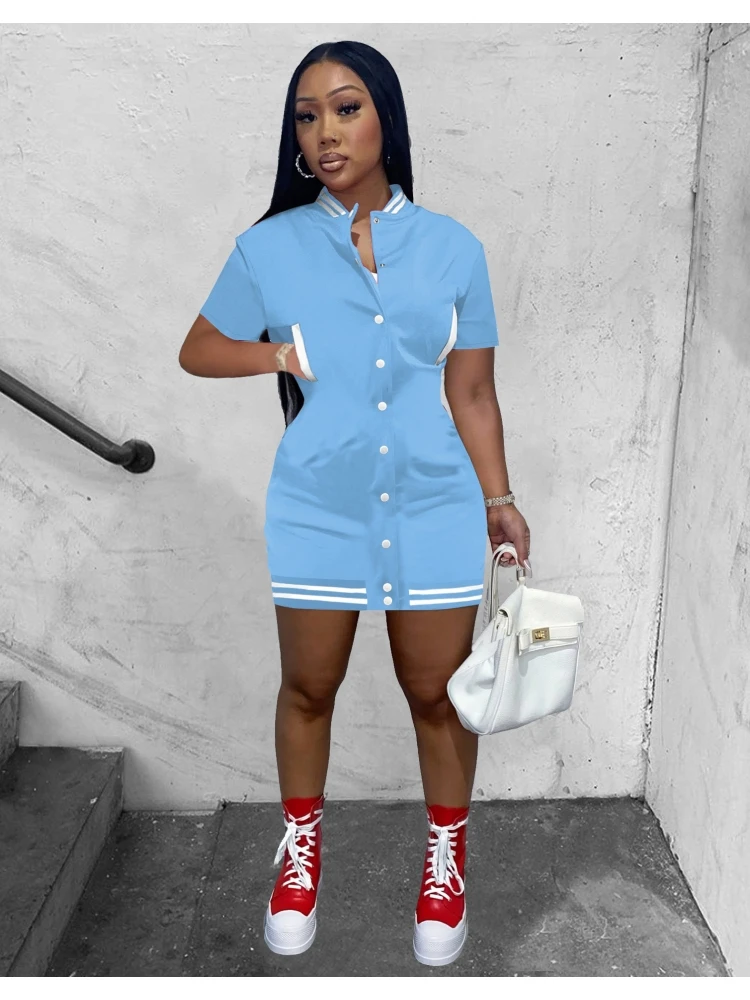 Casual Striped Short Sleeve Button Up Dress 3 Casual Striped Short Sleeve Button Up Dress