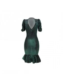 Gilding V Neck Puff Sleeve Bodycon Dress 14 Gilding V Neck Puff Sleeve Bodycon Dress -Define Your Shop P 20220426110742207 717