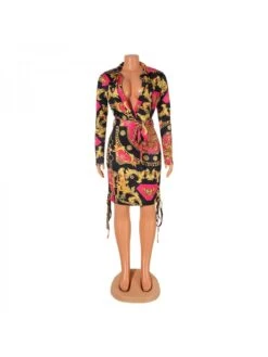 Fashion Sexy Printing Long Sleeve Mini Dress -Define Your Shop P 20220520175240459 666