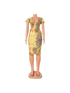 Sexy Printing Contrast Color Deep V Women's Dress 9 Sexy Printing Contrast Color Deep V Women's Dress -Define Your Shop P 20220526183541599 111