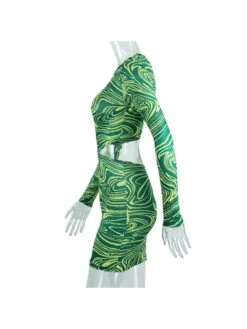 Printed Fashion High Waist Hip Dress -Define Your Shop P 20220531204449953 477