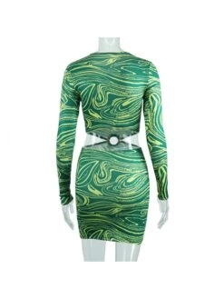 Printed Fashion High Waist Hip Dress -Define Your Shop P 20220531204452197 282