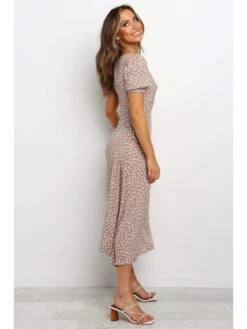 Ladies Square Neck Printed Short Puff Sleeve Slit Dress 12 Ladies Square Neck Printed Short Puff Sleeve Slit Dress -Define Your Shop P 20221111161346356 278