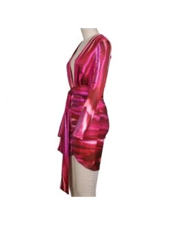 Red V Neck Long Sleeve Skinny Mini Dress 12 Red V Neck Long Sleeve Skinny Mini Dress -Define Your Shop P 20230131161154183 788