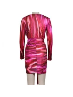 Red V Neck Long Sleeve Skinny Mini Dress 13 Red V Neck Long Sleeve Skinny Mini Dress -Define Your Shop P 20230131161156473 979