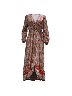 Bohemian Beach Ruffled Floral Long Sleeve Maxi Dress 14 Bohemian Beach Ruffled Floral Long Sleeve Maxi Dress -Define Your Shop P 20230204141655744 275