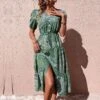 Boho Style Paisley V Neck Puff Sleeve Ruffles Dress 2 Boho Style Paisley V Neck Puff Sleeve Ruffles Dress -Define Your Shop P 20230301124119774 431