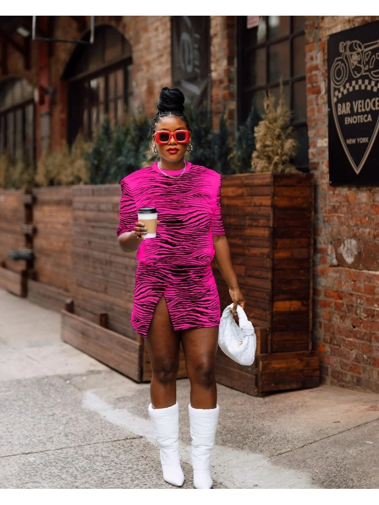 Casual Animal Print Slit Short Sleeve Dress 3 Casual Animal Print Slit Short Sleeve Dress