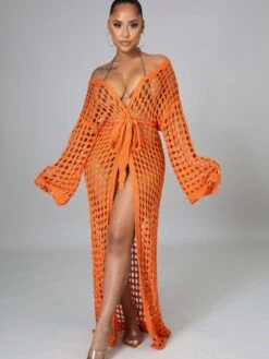 Define Your Shop 32 2023 Knitting Hollowed Out Beach Long Sleeve Cardigan