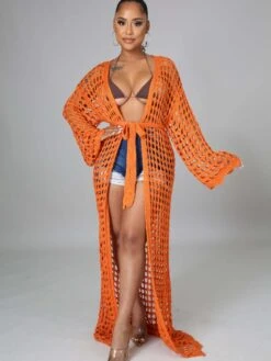 2023 Knitting Hollowed Out Beach Long Sleeve Cardigan -Define Your Shop P 20230327100038362 728