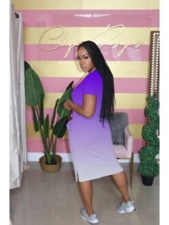 Casual Round Neck Gradient Color Short Sleeve Dress 7 Casual Round Neck Gradient Color Short Sleeve Dress -Define Your Shop P 20230404175240469 252