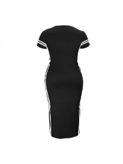 Casual Black Printing Contrast Color Short Sleeve Dress 11 Casual Black Printing Contrast Color Short Sleeve Dress -Define Your Shop P 20230410181833130 293