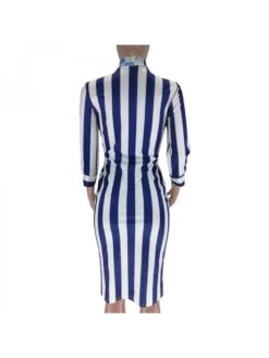 Women's Stripe Long Sleeve Shirts Dress -Define Your Shop P 20230418184824782 400