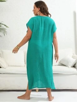 Holiday Beach Contrast Color Short Sleeve Slit Dress 13 Holiday Beach Contrast Color Short Sleeve Slit Dress -Define Your Shop P 20230420182706025 698