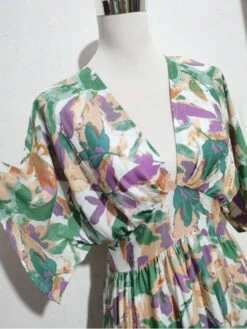 Vacation Floral Drawstring Short Sleeve Maxi Dress 16 Vacation Floral Drawstring Short Sleeve Maxi Dress -Define Your Shop P 20230503145840332 469