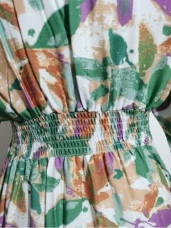 Vacation Floral Drawstring Short Sleeve Maxi Dress 17 Vacation Floral Drawstring Short Sleeve Maxi Dress -Define Your Shop P 20230503145842964 324