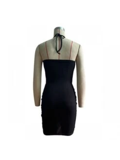 Women Black Ruched Cutout Halter Mini Dress 15 Women Black Ruched Cutout Halter Mini Dress -Define Your Shop P 20230530183335037 681