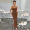 Sexy Slim Backless Long Sleeveless Dress