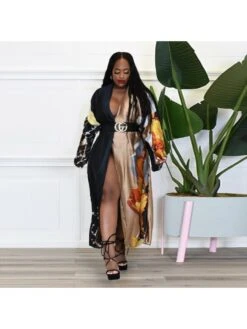 Women's Casual Printing Jacket Cape