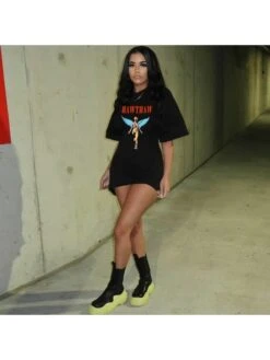 Letter Printed Fashion Slim Irregular Dress -Define Your Shop P 20230625211921687 681