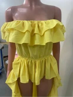 Ruffled Off Shoulder Tuxedo Dress -Define Your Shop P 20230629170722421 241