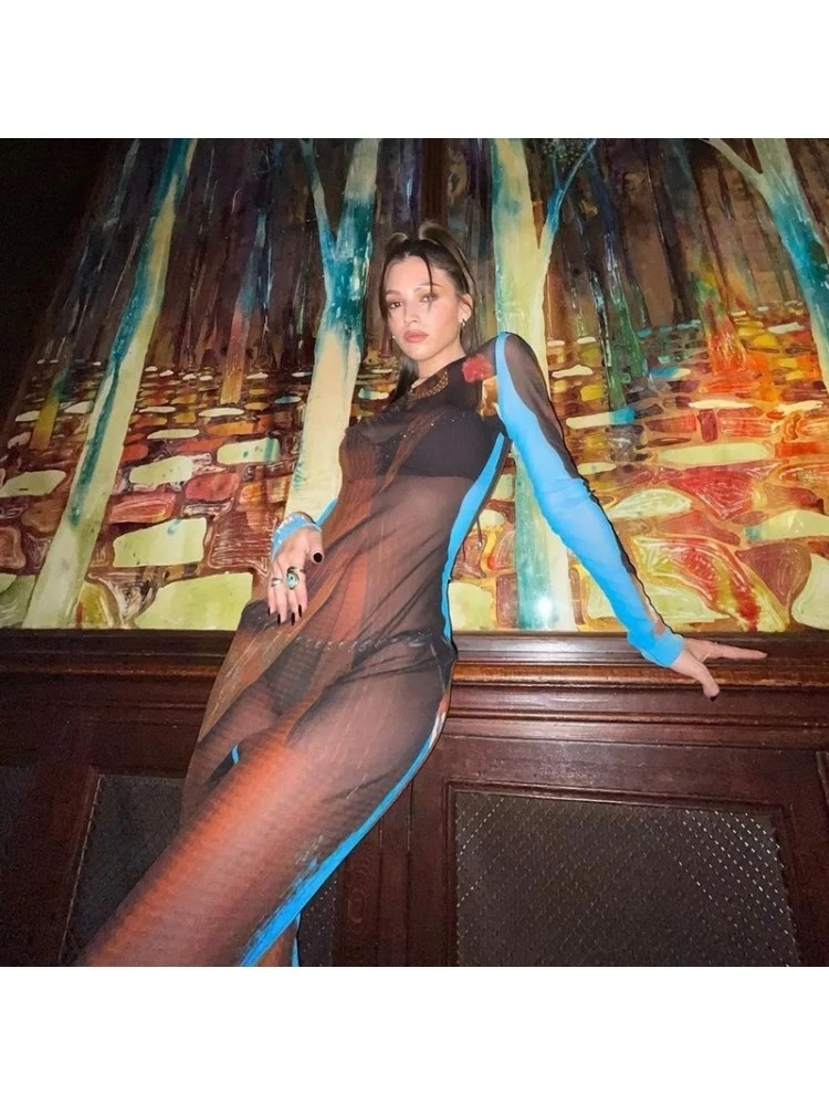 Sexy See-through Backless Maxi Dress 4 Sexy See-through Backless Maxi Dress - Image 2