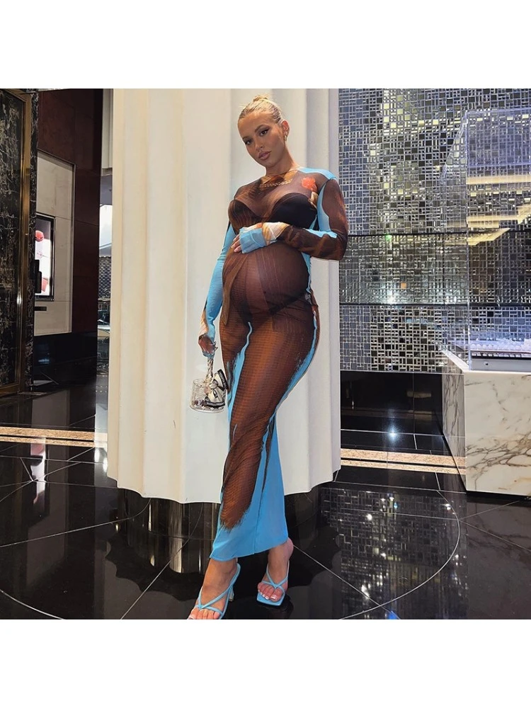 Sexy See-through Backless Maxi Dress 9 Sexy See-through Backless Maxi Dress - Image 7