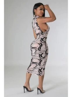 Women's Casual Contrast Color Printing Sleeveless Long Dress -Define Your Shop P 20230708112700332 800