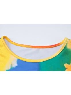 Yellow Sexy Round Neck Short Sleeve Dress -Define Your Shop P 20230720145836184 145