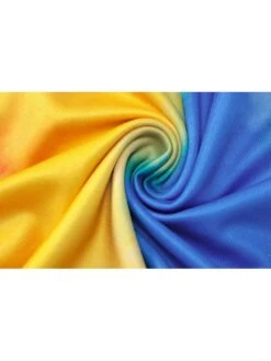 Yellow Sexy Round Neck Short Sleeve Dress -Define Your Shop P 20230720145838459 242