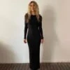 Sexy Pure Color Backless Long Sleeve Maxi Dress -Define Your Shop P 20230816131251093 807
