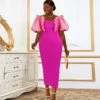 Fall Dress Like Magenta Puff Sleeve Slim Maxi Dress -Define Your Shop P 20230824112214462 729