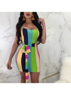 Sexy Printing Sleeveless Bodycon Dress