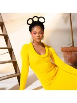 Long Sleeve Round Neck Solid Color Fashion Long Dress -Define Your Shop P 20230830161819775 666