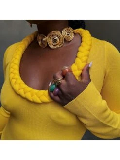 Long Sleeve Round Neck Solid Color Fashion Long Dress -Define Your Shop P 20230830161822501 267