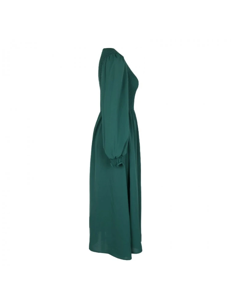 Pure Color Patchwork Ruffled Crew Neck Dress 7 Pure Color Patchwork Ruffled Crew Neck Dress - Image 5