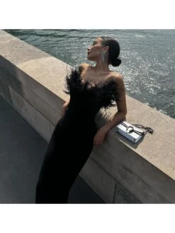 Solid Color Deep V Sexy Tight Sleeveless Dress -Define Your Shop P 20230914150543852 178