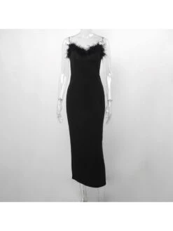 Solid Color Deep V Sexy Tight Sleeveless Dress -Define Your Shop P 20230914150551376 788