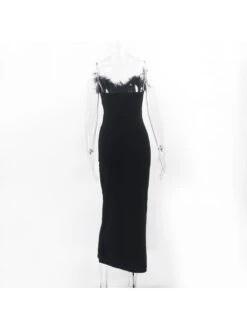 Solid Color Deep V Sexy Tight Sleeveless Dress -Define Your Shop P 20230914150556177 957